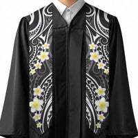 Plumeria With Black Polynesian Tattoo Pattern Graduation Stole LT05 - Polynesian Pride