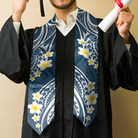 Plumeria With Blue Polynesian Tattoo Pattern Graduation Stole LT05 - Polynesian Pride