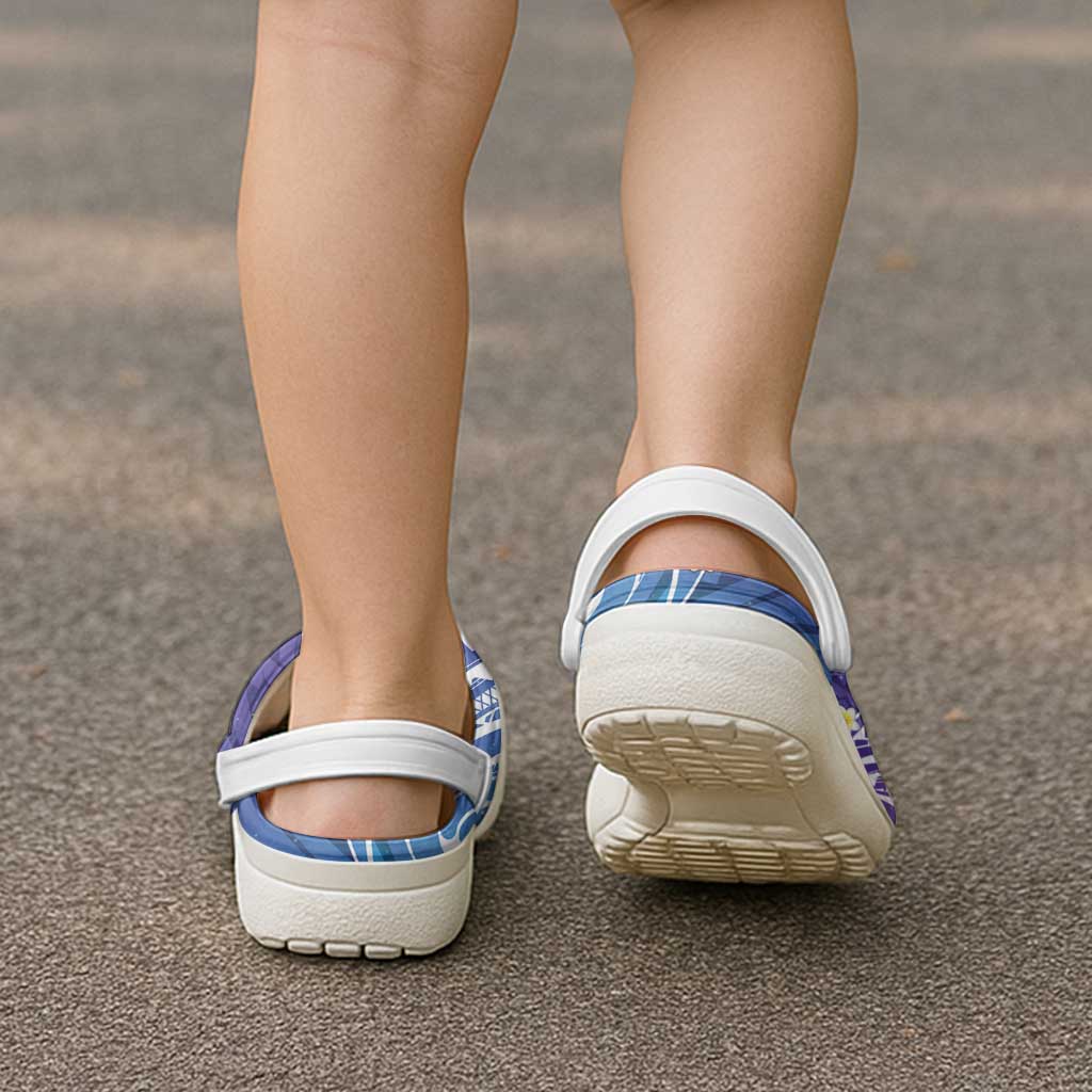 Plumeria With Galaxy Polynesian Tattoo Pattern Clogs Shoes - Polynesian Pride