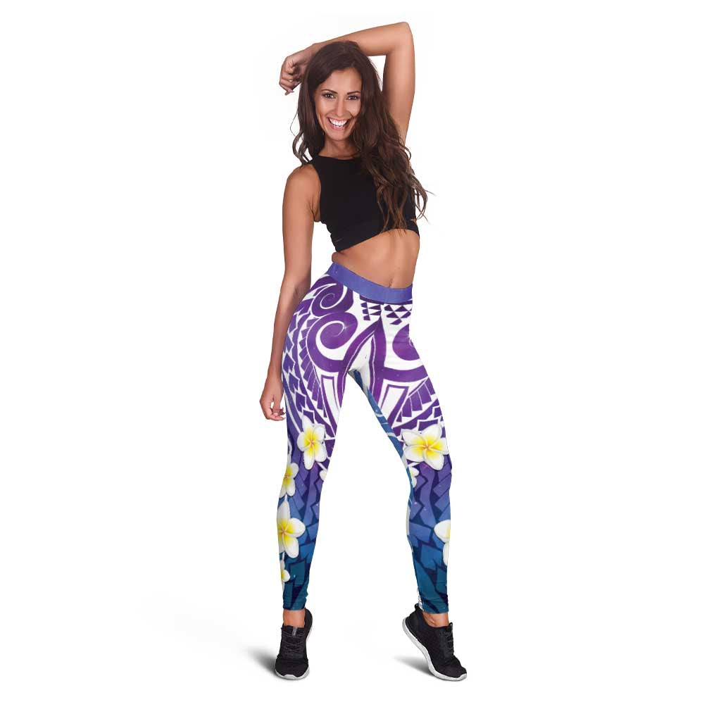 Plumeria With Galaxy Polynesian Tattoo Pattern Leggings - Polynesian Pride