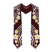 Plumeria With Oxblood Polynesian Tattoo Pattern Graduation Stole