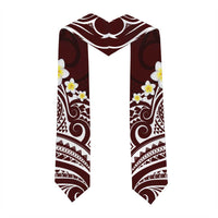 Plumeria With Oxblood Polynesian Tattoo Pattern Graduation Stole