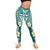 Plumeria With Teal Polynesian Tattoo Pattern Leggings - Polynesian Pride