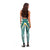Plumeria With Teal Polynesian Tattoo Pattern Leggings - Polynesian Pride