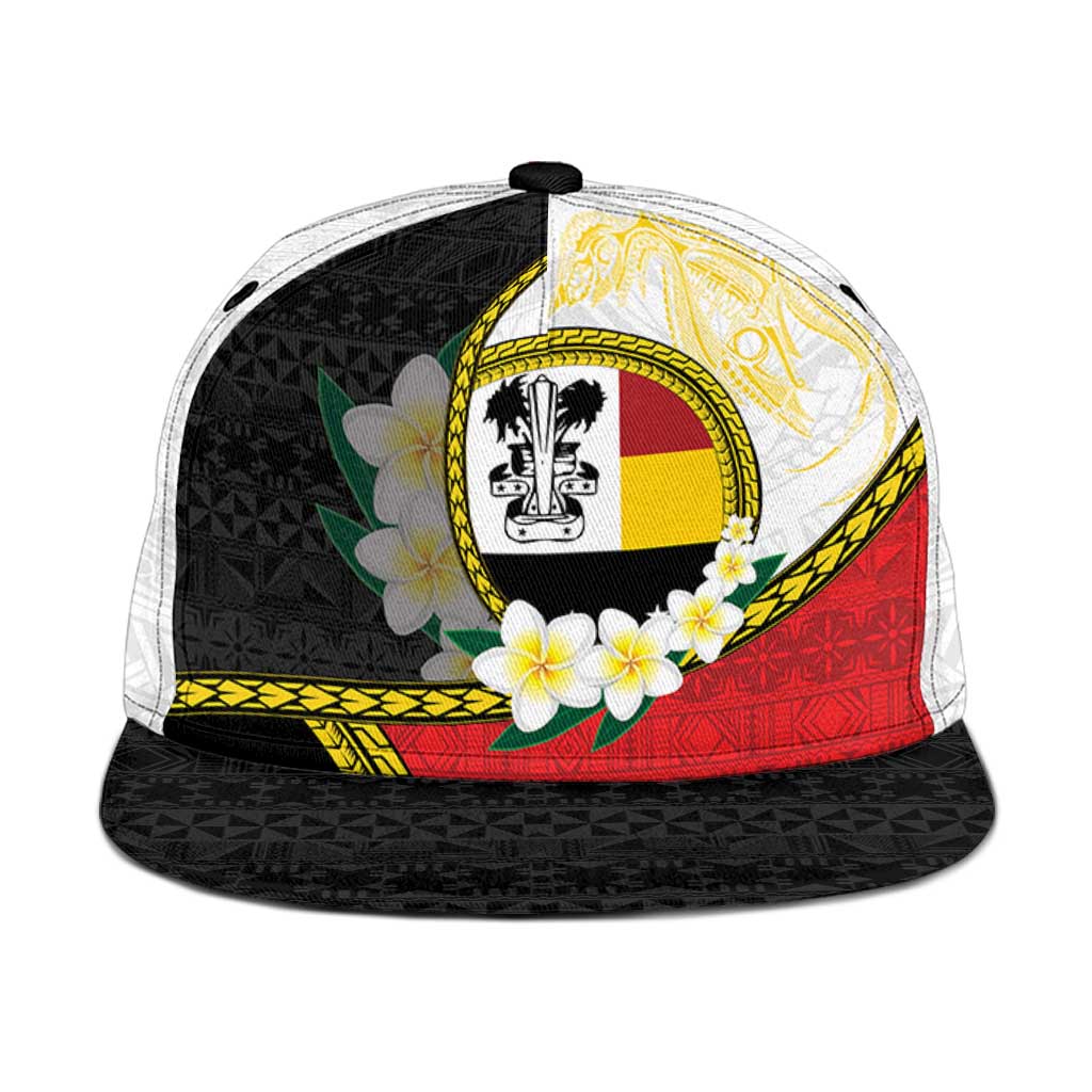 PNG Madang Provins Snapback Cap Papua New Guinea Plumeria Melanesian Pattern - Polynesian Pride