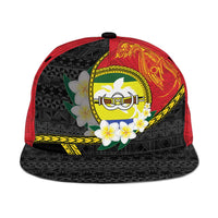PNG Morobe Provins Snapback Cap Papua New Guinea Plumeria Melanesian Pattern - Polynesian Pride
