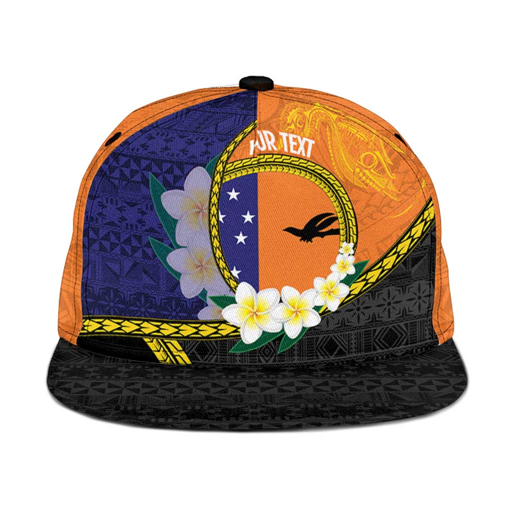 PNG Niu Ailan Snapback Cap Papua New Guinea Plumeria Melanesian Pattern - Polynesian Pride