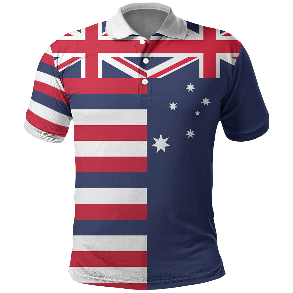 Hawaii and Australia Half Half Polo Shirt - LT03