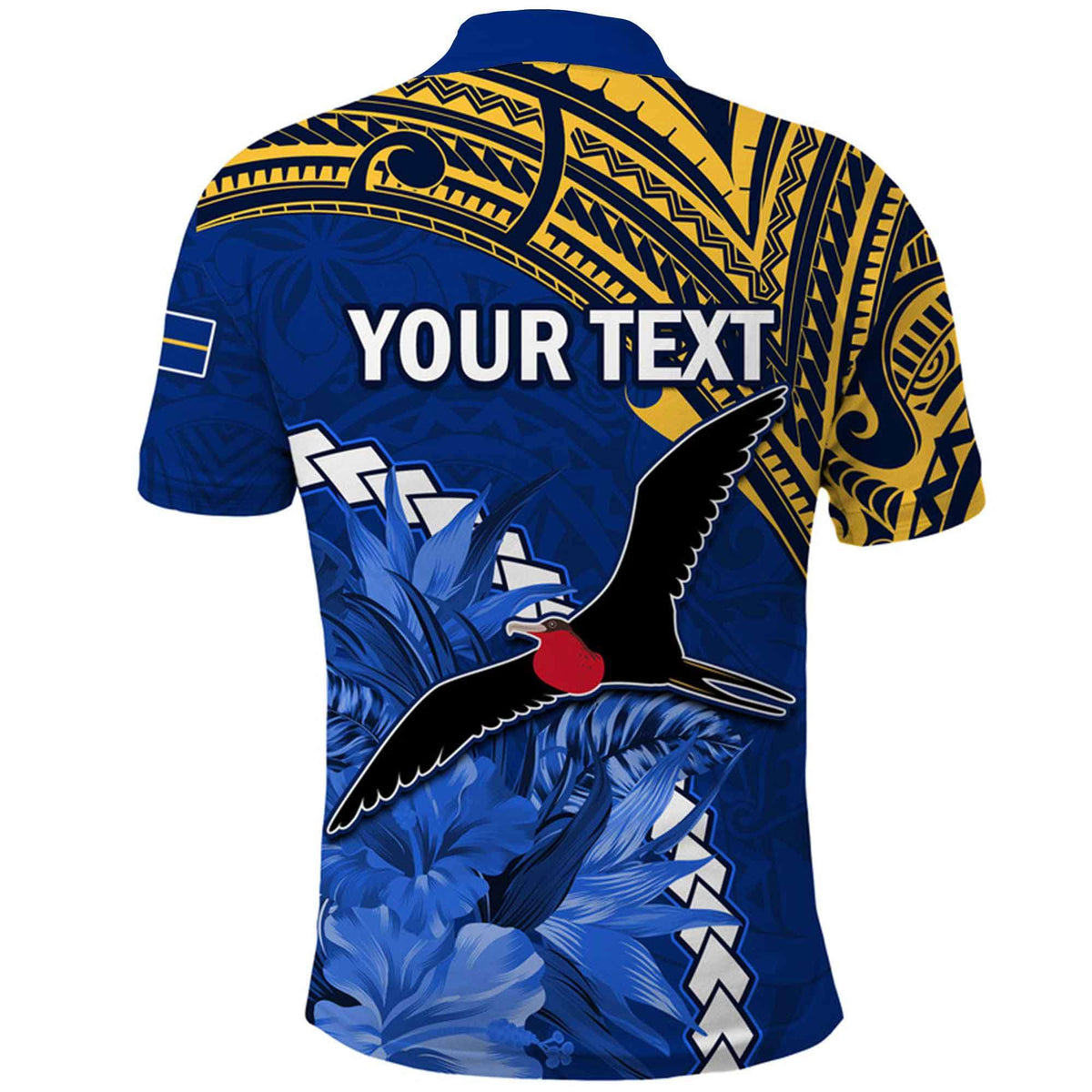 Custom Nauru Coat of Arms Polo Shirt Polynesian With Frigatebird LT9