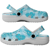 Polu Aloha Hawaii Clogs Shoes Plumeria Lei With Palaka Motif - Polynesian Pride