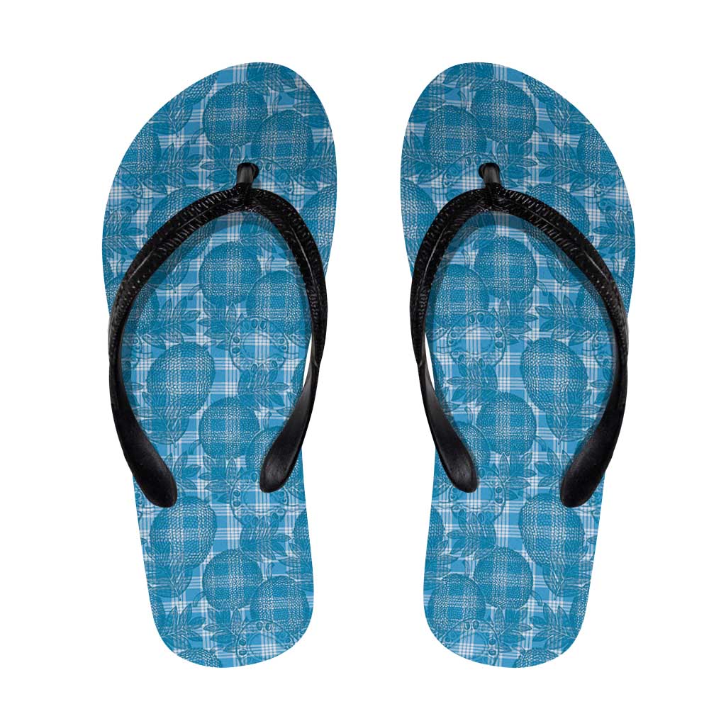 Polu Hawaii Breadfruit Palaka Motifs Flip Flops