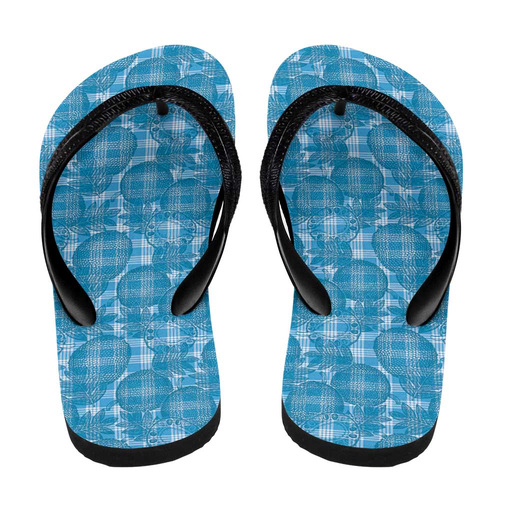 Polu Hawaii Breadfruit Palaka Motifs Flip Flops