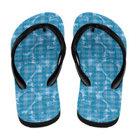 Polu Hawaii Breadfruit Palaka Motifs Flip Flops