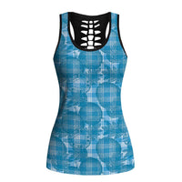 Polu Hawaii Breadfruit Palaka Motifs Hollow Tank Top