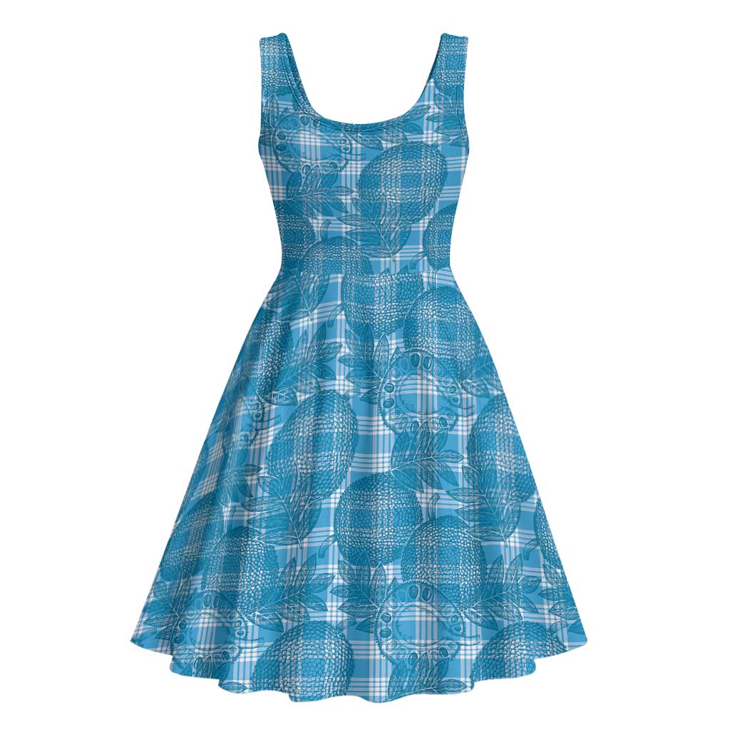 Polu Hawaii Breadfruit Palaka Motifs Midi Dress