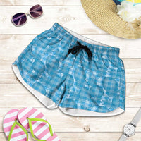 Polu Hawaii Breadfruit Palaka Motifs Shorts for Women