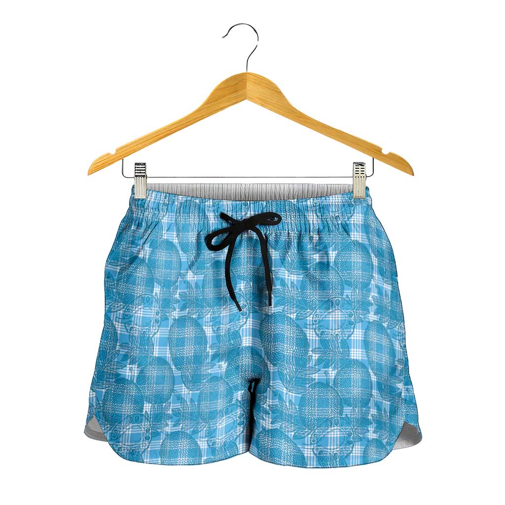 Polu Hawaii Breadfruit Palaka Motifs Shorts for Women