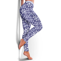 Polu Palaka Quilt Hawaii Leggings Hawaiian Tropical Monstera Sea Turtle