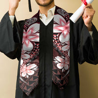 Polynesia Floral Tattoo Graduation Stole With Red Gradient Plumeria LT05 - Polynesian Pride