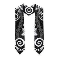 Polynesia Graduation Stole Black Floral Pattern