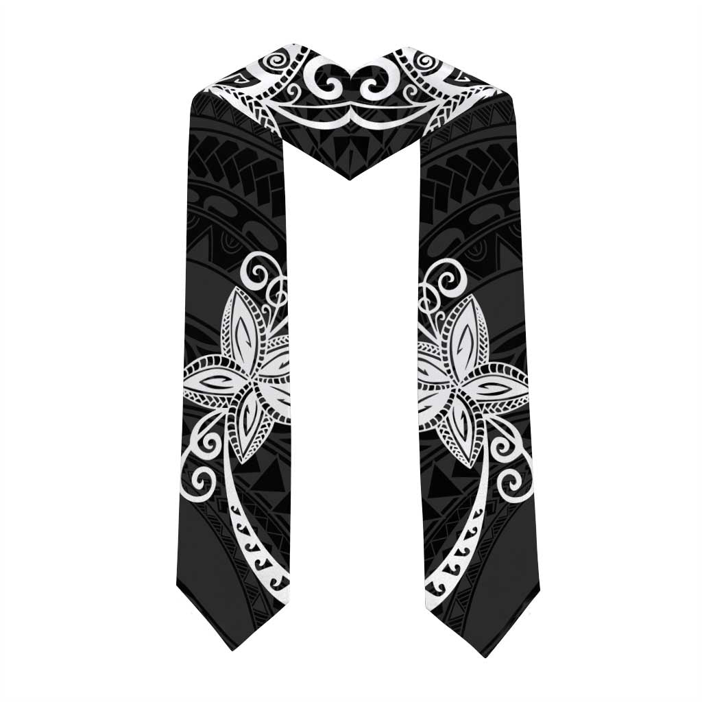 Polynesia Graduation Stole Black Floral Pattern