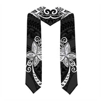 Polynesia Graduation Stole Black Floral Pattern