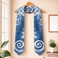 Polynesia Graduation Stole Blue Floral Pattern