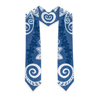 Polynesia Graduation Stole Blue Floral Pattern
