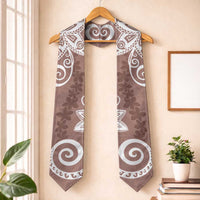 Polynesia Graduation Stole Brown Floral Pattern