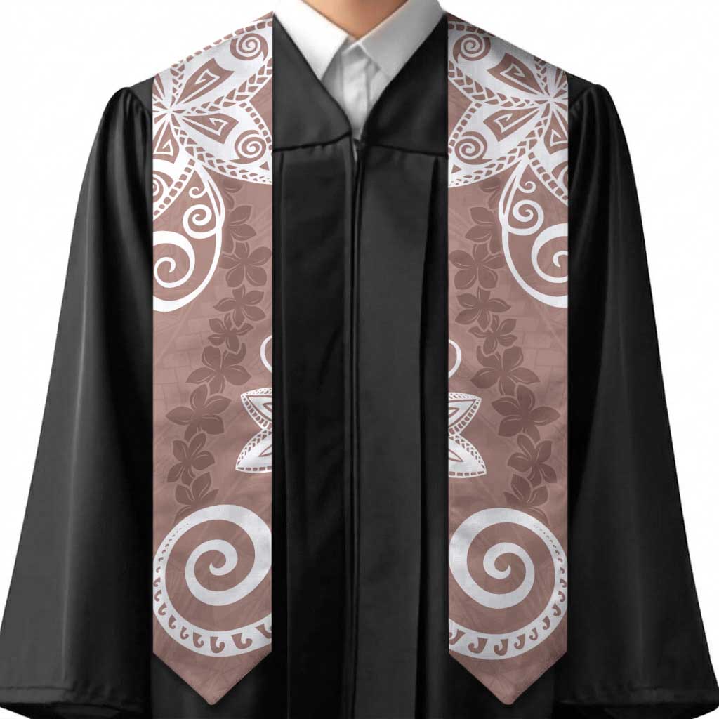 Polynesia Graduation Stole Brown Floral Pattern