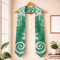Polynesia Graduation Stole Green Floral Pattern
