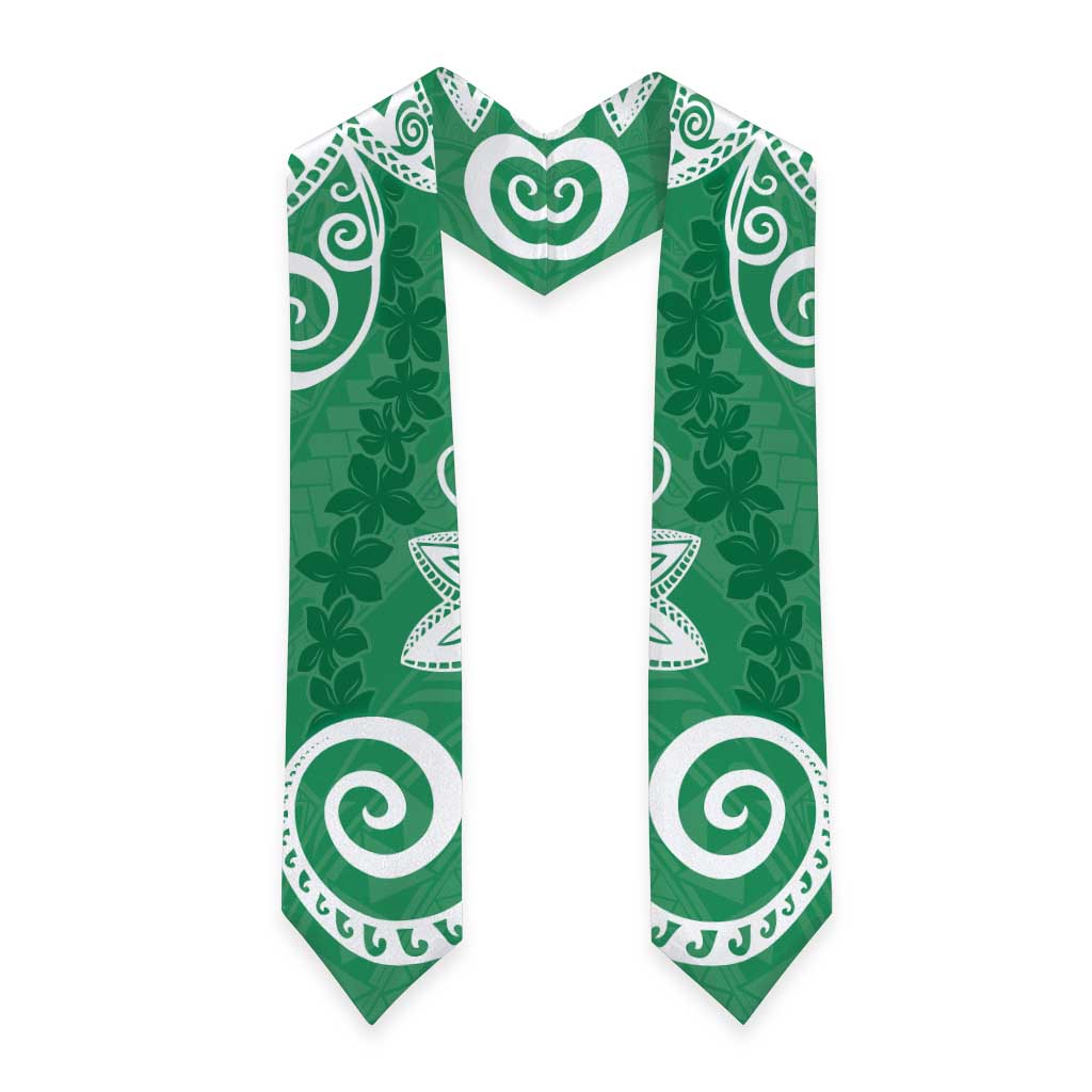 Polynesia Graduation Stole Green Floral Pattern