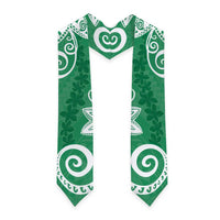 Polynesia Graduation Stole Green Floral Pattern