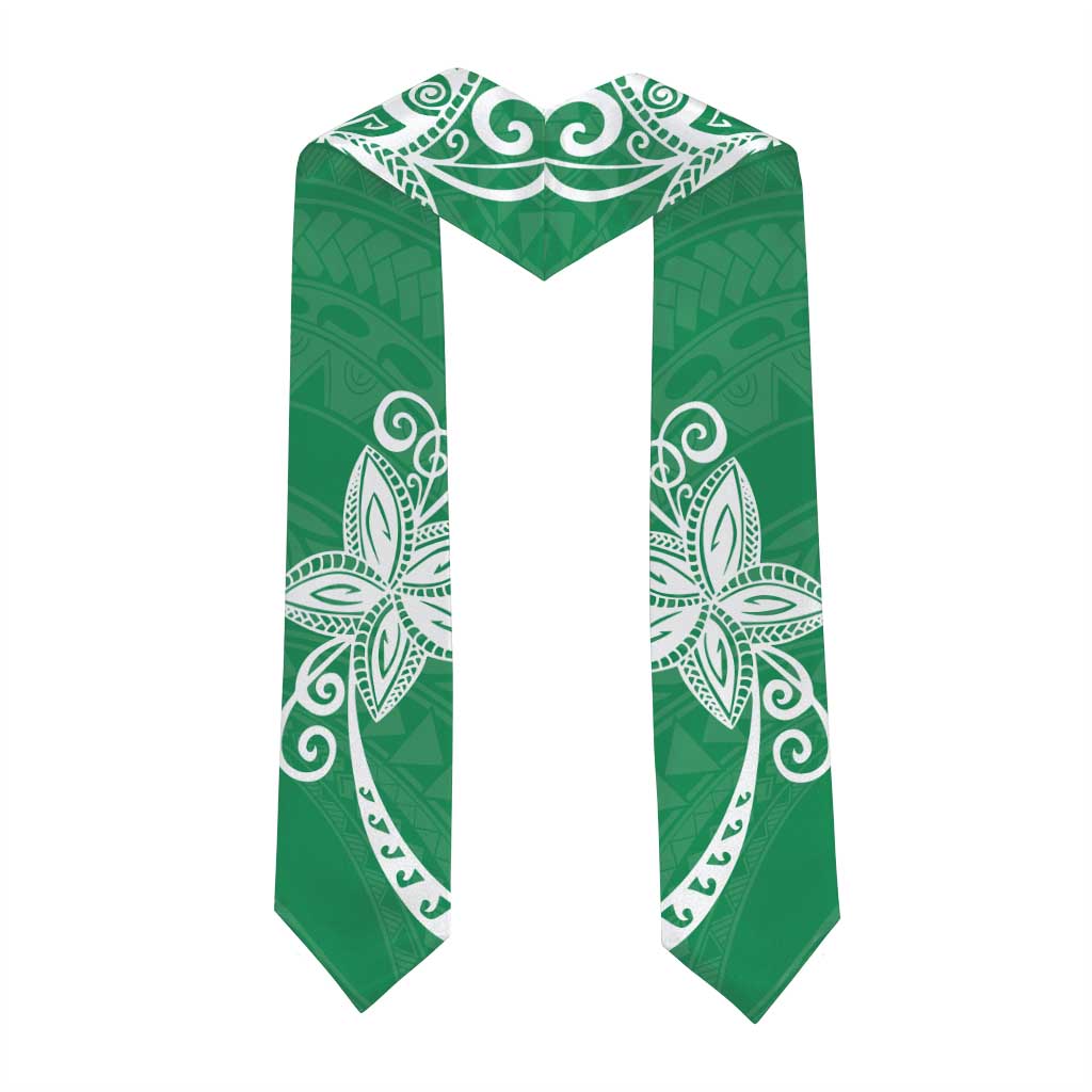 Polynesia Graduation Stole Green Floral Pattern