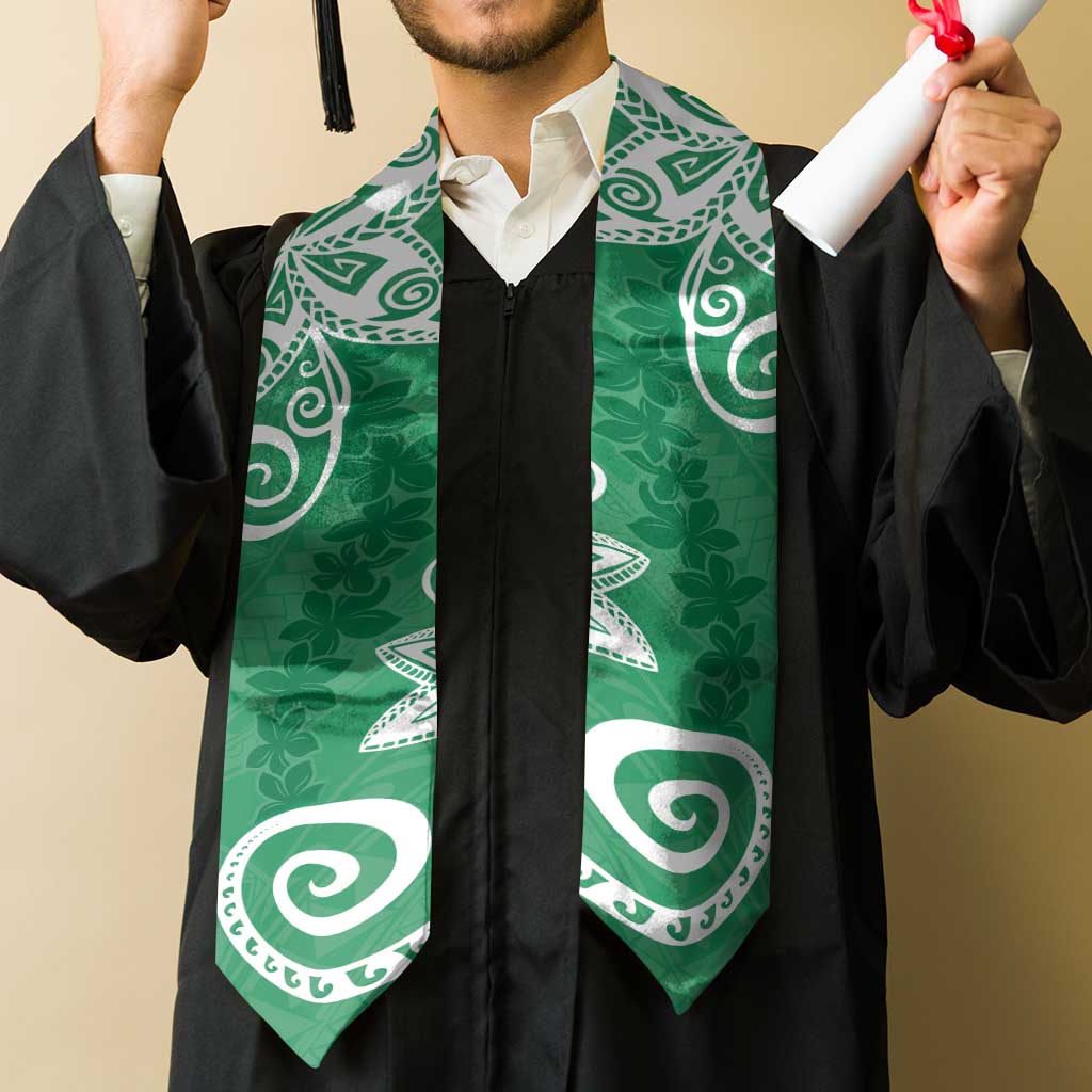 Polynesia Graduation Stole Green Floral Pattern