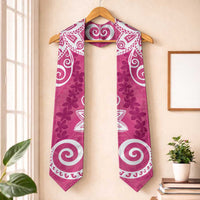 Polynesia Graduation Stole Pink Floral Pattern
