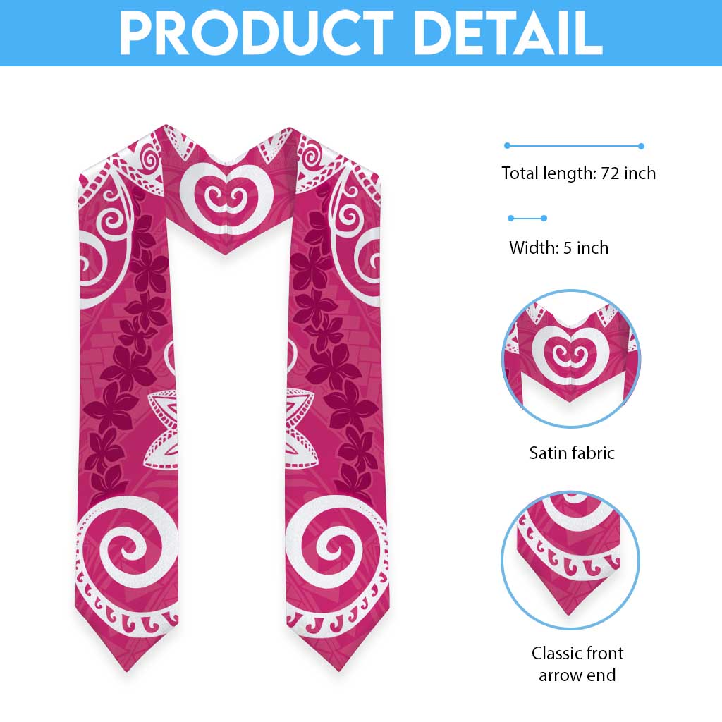 Polynesia Graduation Stole Pink Floral Pattern
