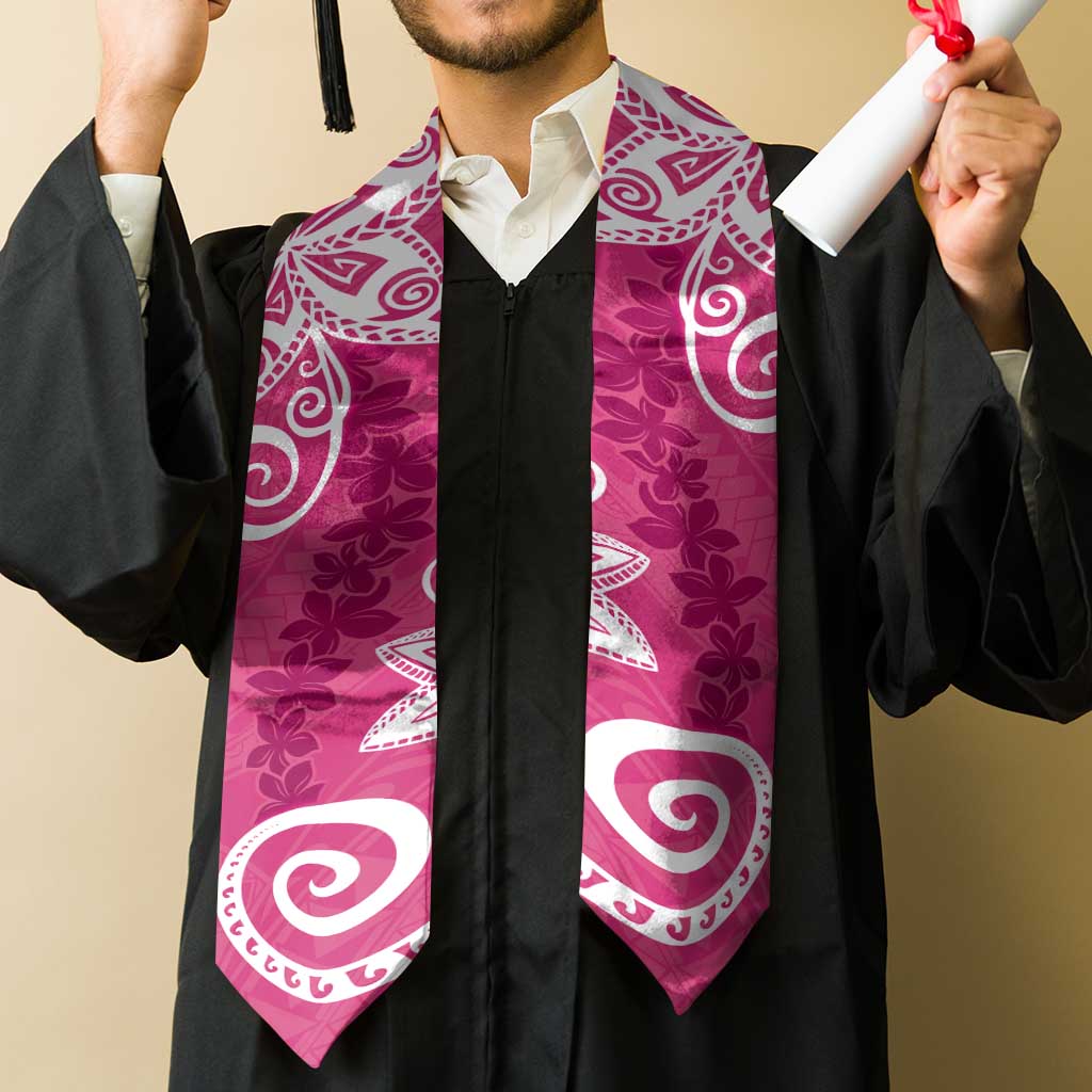 Polynesia Graduation Stole Pink Floral Pattern