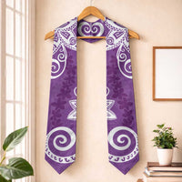 Polynesia Graduation Stole Purple Floral Pattern