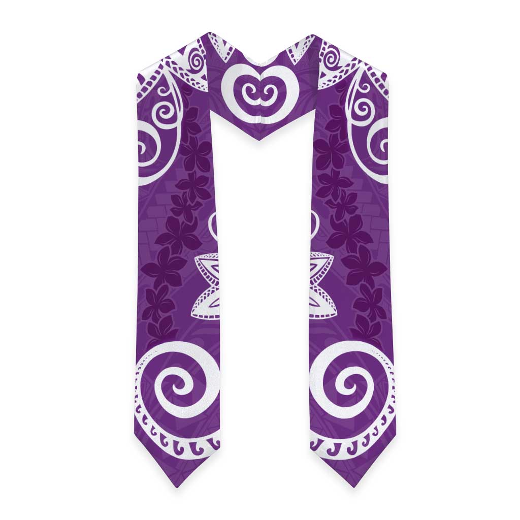 Polynesia Graduation Stole Purple Floral Pattern