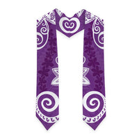 Polynesia Graduation Stole Purple Floral Pattern