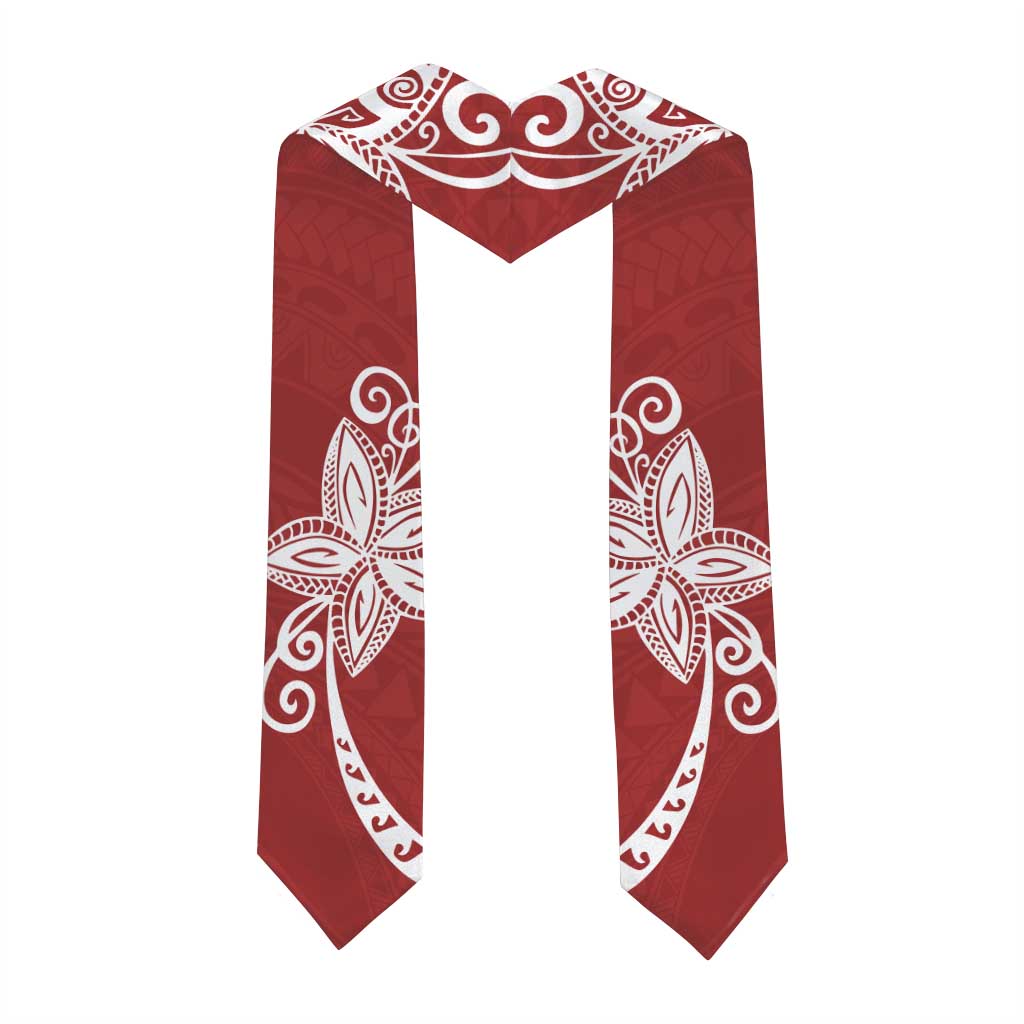 Polynesia Graduation Stole Red Floral Pattern