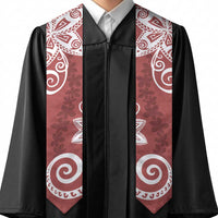 Polynesia Graduation Stole Red Floral Pattern