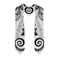 Polynesia Graduation Stole White Floral Pattern