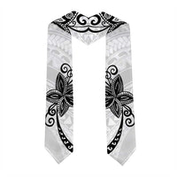 Polynesia Graduation Stole White Floral Pattern