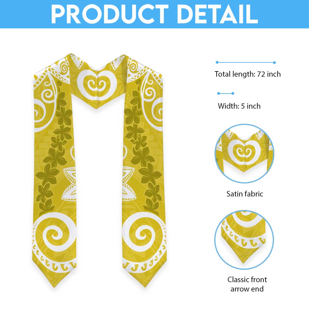 Polynesia Graduation Stole Yellow Floral Pattern