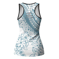 Polynesia Hollow Tank Top Polynesian Tropical Flowers Blue Pastel Vibes - Polynesian Pride
