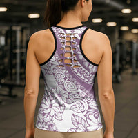 Polynesia Hollow Tank Top Polynesian Tropical Flowers Purple Pastel Vibes - Polynesian Pride