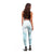 Polynesia Leggings Plumeria Turquoise Curves