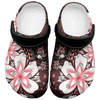 Polynesia Romantic Valentine Clogs Shoes Sea Turtle Couple With Red Gradient Plumeria